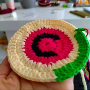 Hand made crochet coaster